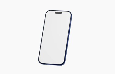 Beyaz arkaplanda boş ekran izole edilmiş modern akıllı telefon tasarımı