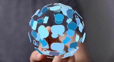 Küresel Mesaj Takas Ağı 'nı Sembolize eden İletişim Küresi