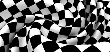 Dramatik Siyah ve Beyaz Damalı Bayrak