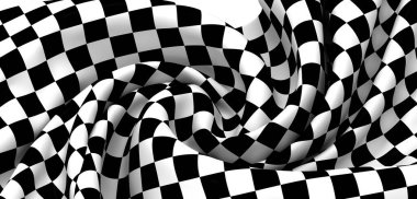 Siyah ve Beyaz Damalı Bayrak Kumaşı