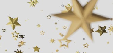 Beyaz Arkaplanda Düşen Altın Yıldızlar