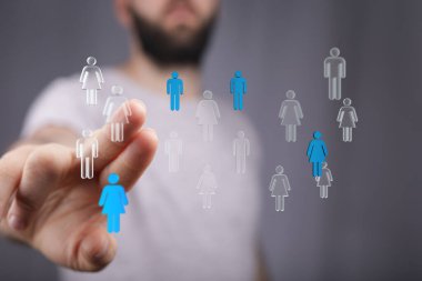 İnsan bağlantısı ve iş ağı konsepti çizimi