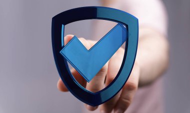 Güvenliği Öneren İşaretli Dijital Kalkan Tutucusu