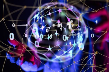 3D görüntüleme grubu mavi insanları tutuyor