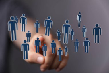 Birçok insan simgesiyle topluluk ağının dijital temsili
