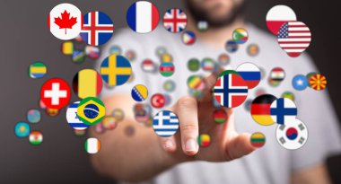 Farklı Ülkelerin Bayraklarına Dokunan Kişi, Küresel Kavram