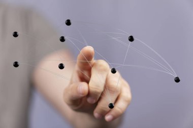 Dijital ağ bağlantısı, fütüristik teknoloji kavramı.