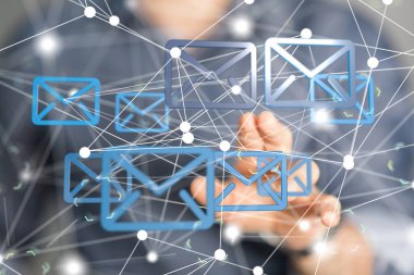posta iletişim desteği konsept servisi - 3d