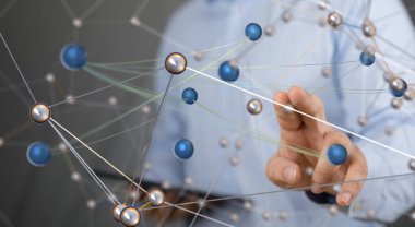 Konferans Dijital Ağ ve Veri Konsepti 3D