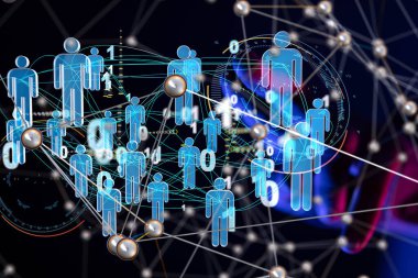 Soyut teknoloji grubu ve veri 3d