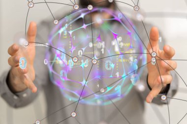 3D görüntüleme grubu mavi insanları tutuyor