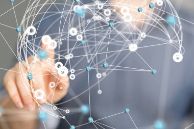 Konferans Dijital Ağ ve Veri Konsepti 3D