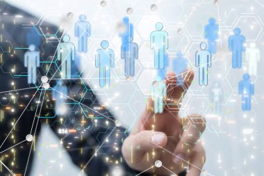 Koyu arkaplan üzerinde noktalar olan soyut çizgiler. 