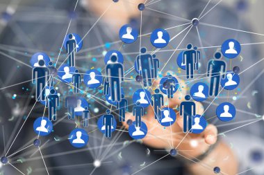 Konferans Dijital Ağ ve Veri Konsepti 3D