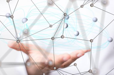 Konferans Dijital Ağ ve Veri Konsepti 3D