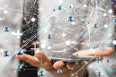 Büyük veri görselleştirme arkaplanı. Soyut teknoloji