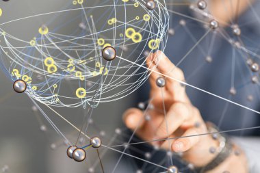 Konferans Dijital Ağ ve Veri Konsepti 3D