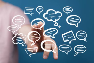 Yüzen Konuşma Baloncuklarıyla El Etkileşimi: İletişim Konsepti