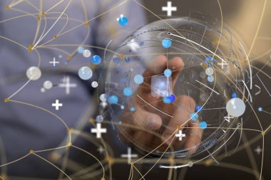 Konferans Dijital Ağ ve Veri Konsepti 3D