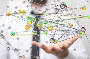 Büyük veriler ve yapay zeka kavramı. Makine öğrenme