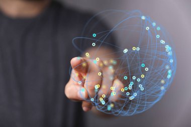 Küresel ağ bağlantısı dokunmatik kavram, teknoloji ve yenilik