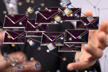  el arkaplanındaki e- posta simgesi kavramı