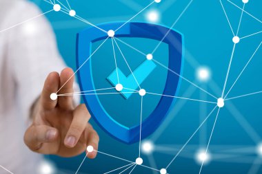 Güvenlik duvarı ile korunan bilgi teknolojisi, güvenli erişim...