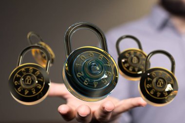 Verilerinizi Güvene Alın: Dijital Şifreleme Kilitleri Konsepti