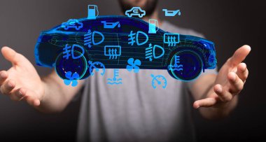 Dijital Araç Kontrol Paneli Uyarı Işıkları ve Simgeleri