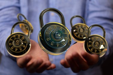 Verilerinizi Güvene Alın: Dijital Şifreleme Kilitleri Konsepti