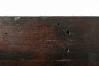 Koyu kahverengi ahşap desenli Delik Fotoğraflı