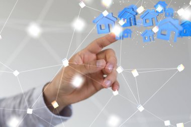 Ev verileri. Parçacıkları ve dijital verileri olan dijital siber uzay