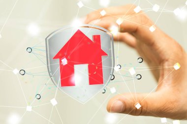 - Sinirsel ağ 3 boyutlu illüstrasyon. Büyük veri ve siber güvenlik