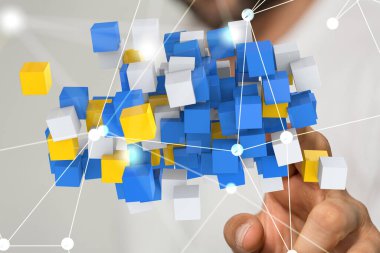 Büyük veri görselleştirme arkaplanı. Soyut teknoloji