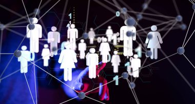 Soyut teknoloji grubu ve veri 3d