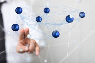 Konferans Dijital Ağ ve Veri Konsepti 3D