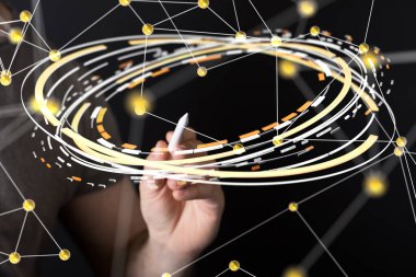 küresel ağ ve veri müşteri bağlantısına dokunmak