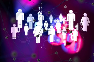 Soyut teknoloji grubu ve veri 3d