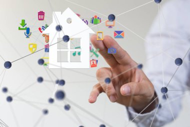 Ev verileri. Parçacıkları ve dijital verileri olan dijital siber uzay