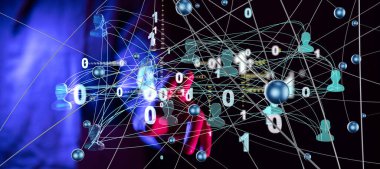 Soyut teknoloji grubu ve veri 3d