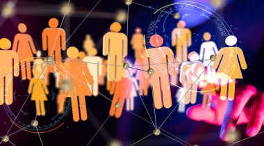 Soyut teknoloji grubu ve veri 3d