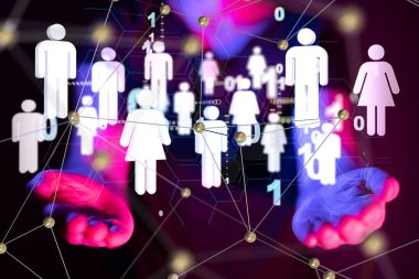 Soyut teknoloji grubu ve veri 3d