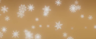 Bej Arkaplanda Düşen Kar Taneleri: Kış Tatili