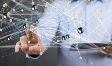 Konferans Dijital Ağ ve Veri Konsepti 3D