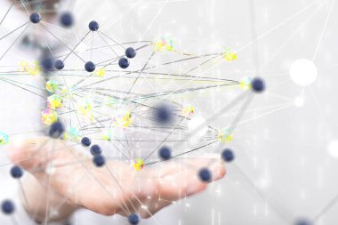 Konferans Dijital Ağ ve Veri Konsepti 3D