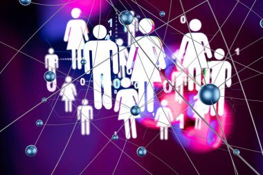 Soyut teknoloji grubu ve veri 3d