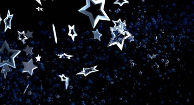 Parlak Metalik Elementlerle Soyut Yıldızlı Arkaplan