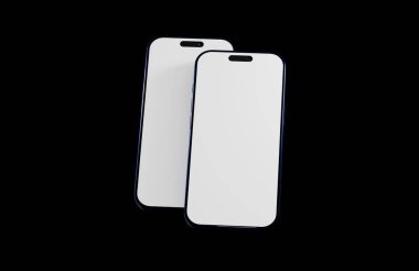 İki boş beyaz ekranlı minimalist akıllı telefon konsepti