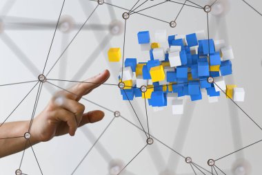 Çizgiler ve noktalar birleştiriliyor. Büyük veri görselleştirme 