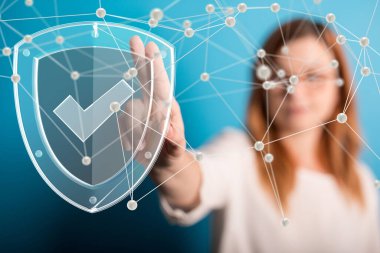 Sinirsel ağ 3 boyutlu illüstrasyon. Büyük veriler ve siber güvenlik